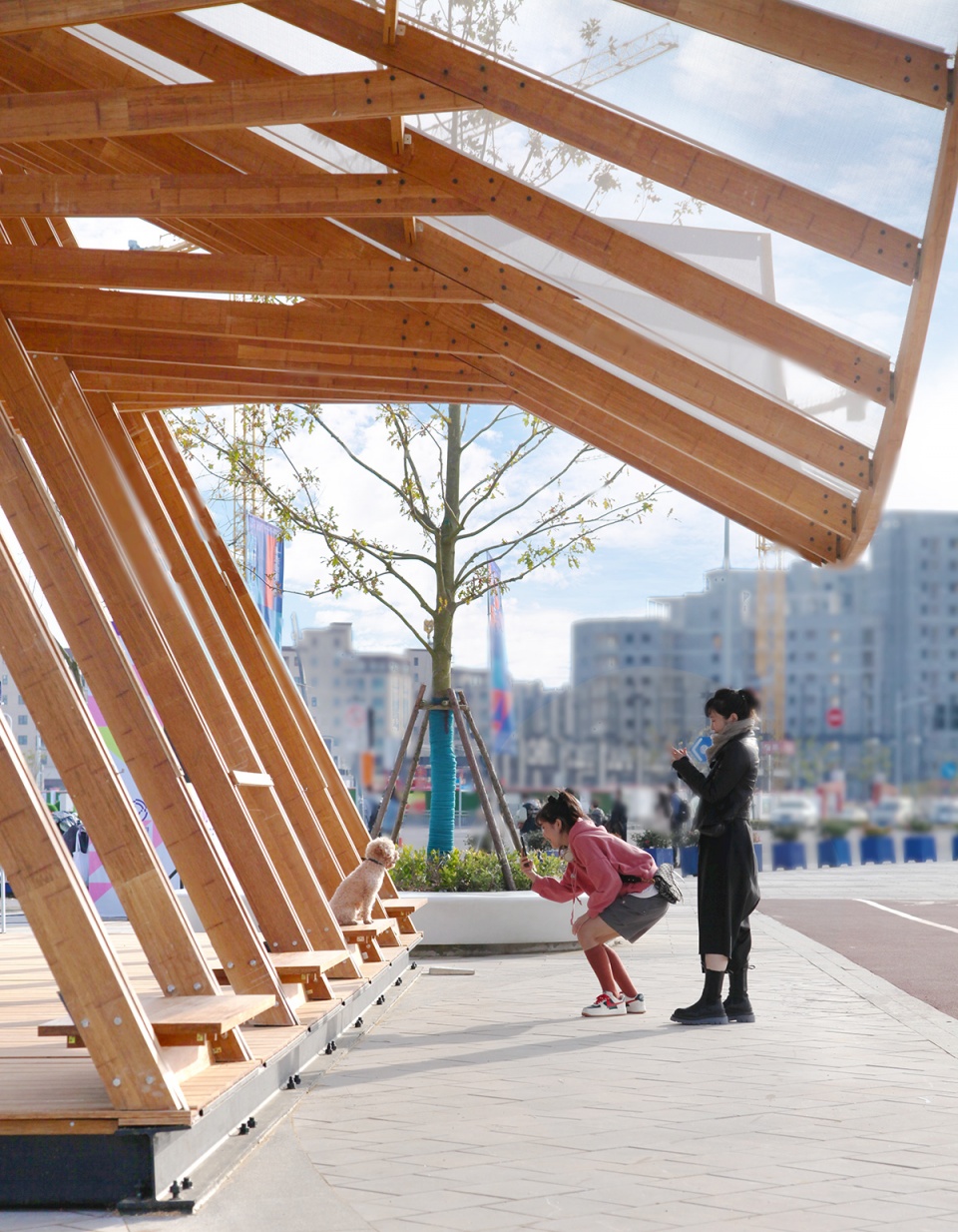 cycling pavilion china by acre atelier school of art design and media of ecust
