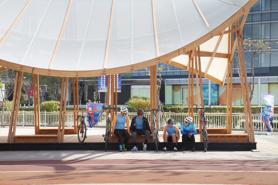 cycling pavilion china by acre atelier school of art design and media of ecust