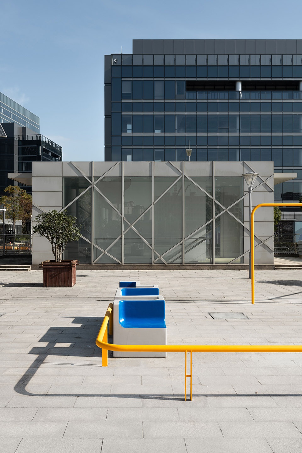 Concrete Geometry Urban Furniture in Dishui Lake Metro Station by Greyspace Architects