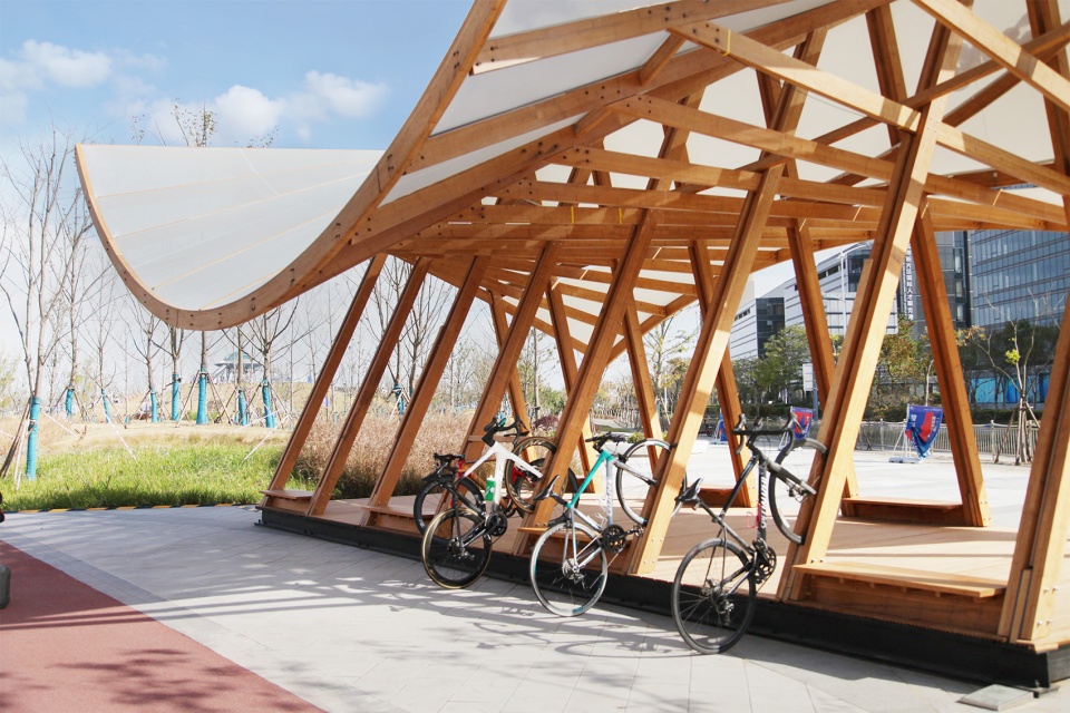 cycling pavilion china by acre atelier school of art design and media of ecust