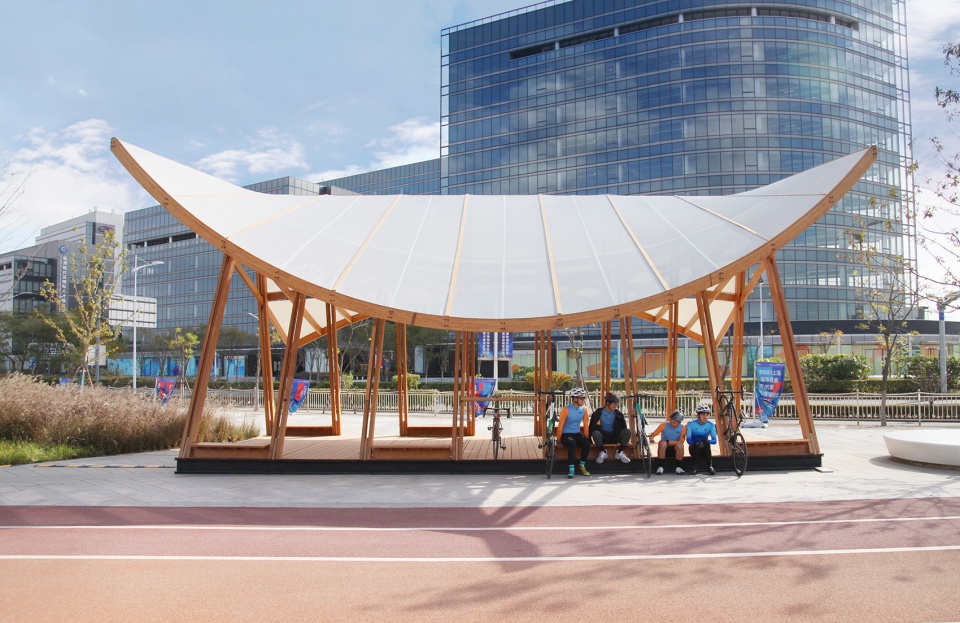 cycling pavilion china by acre atelier school of art design and media of ecust