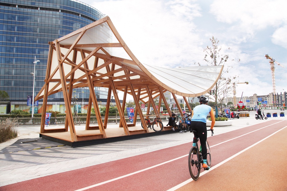 cycling pavilion china by acre atelier school of art design and media of ecust
