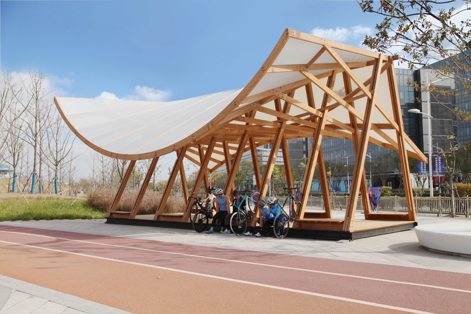 cycling pavilion china by acre atelier school of art design and media of ecust