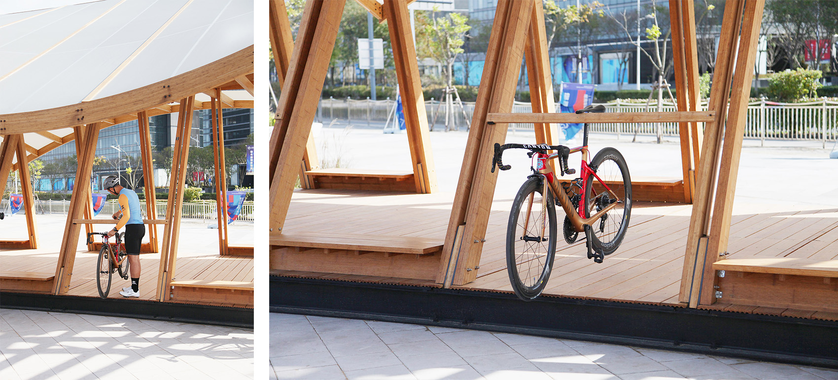 cycling pavilion china by acre atelier school of art design and media of ecust