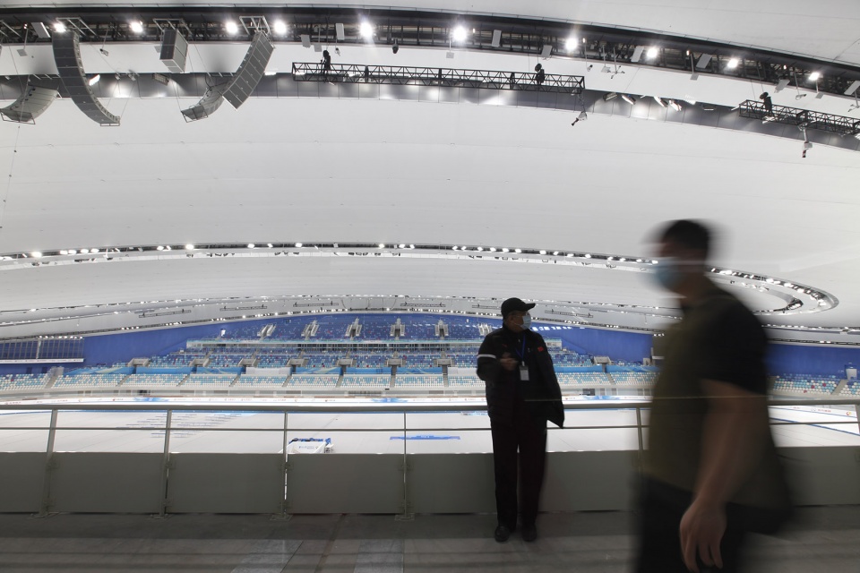 the ice ribbon the national speed skating oval china by populous