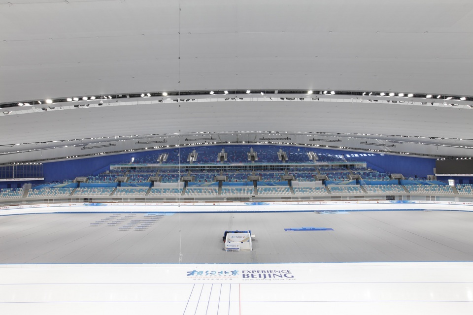 the ice ribbon the national speed skating oval china by populous