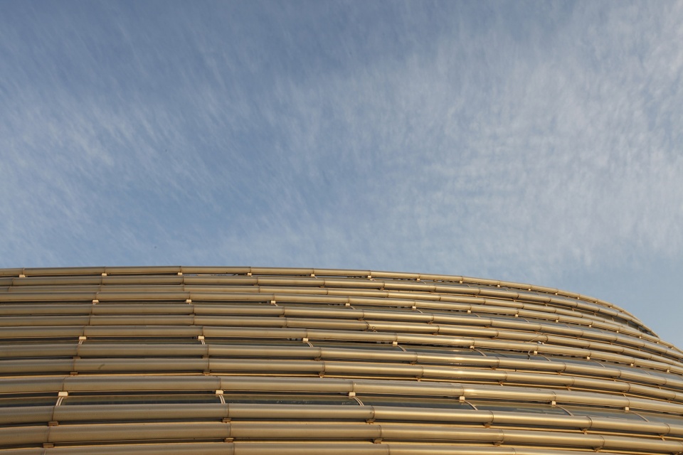 the ice ribbon the national speed skating oval china by populous