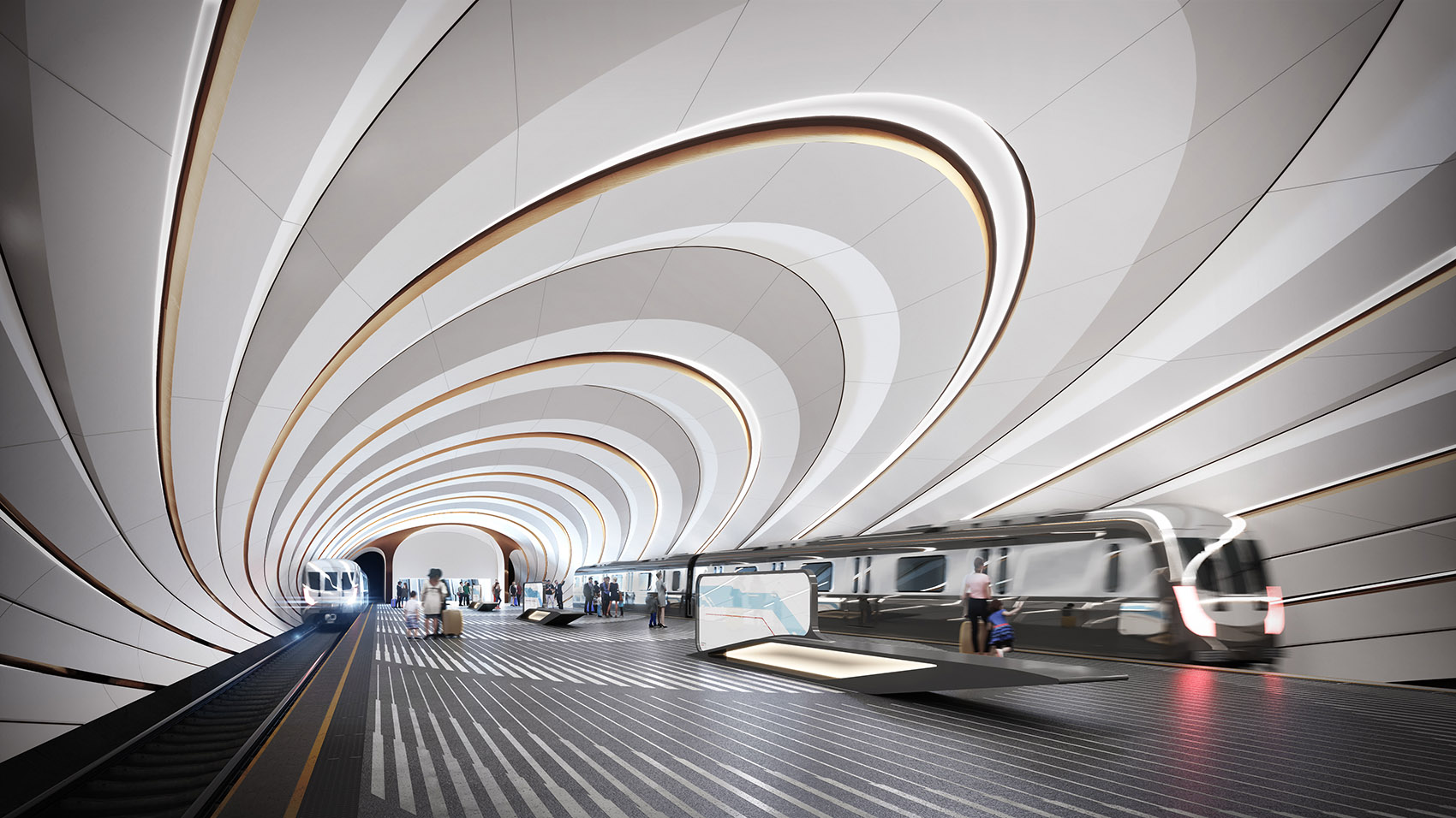 New stations for Dnipro Metro by Zaha Hadid Architects 谷德设计网