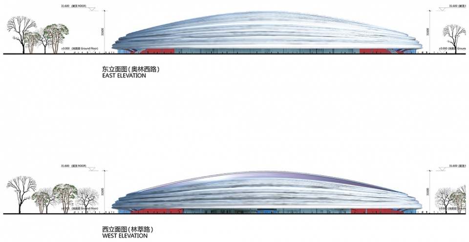 the ice ribbon the national speed skating oval china by populous