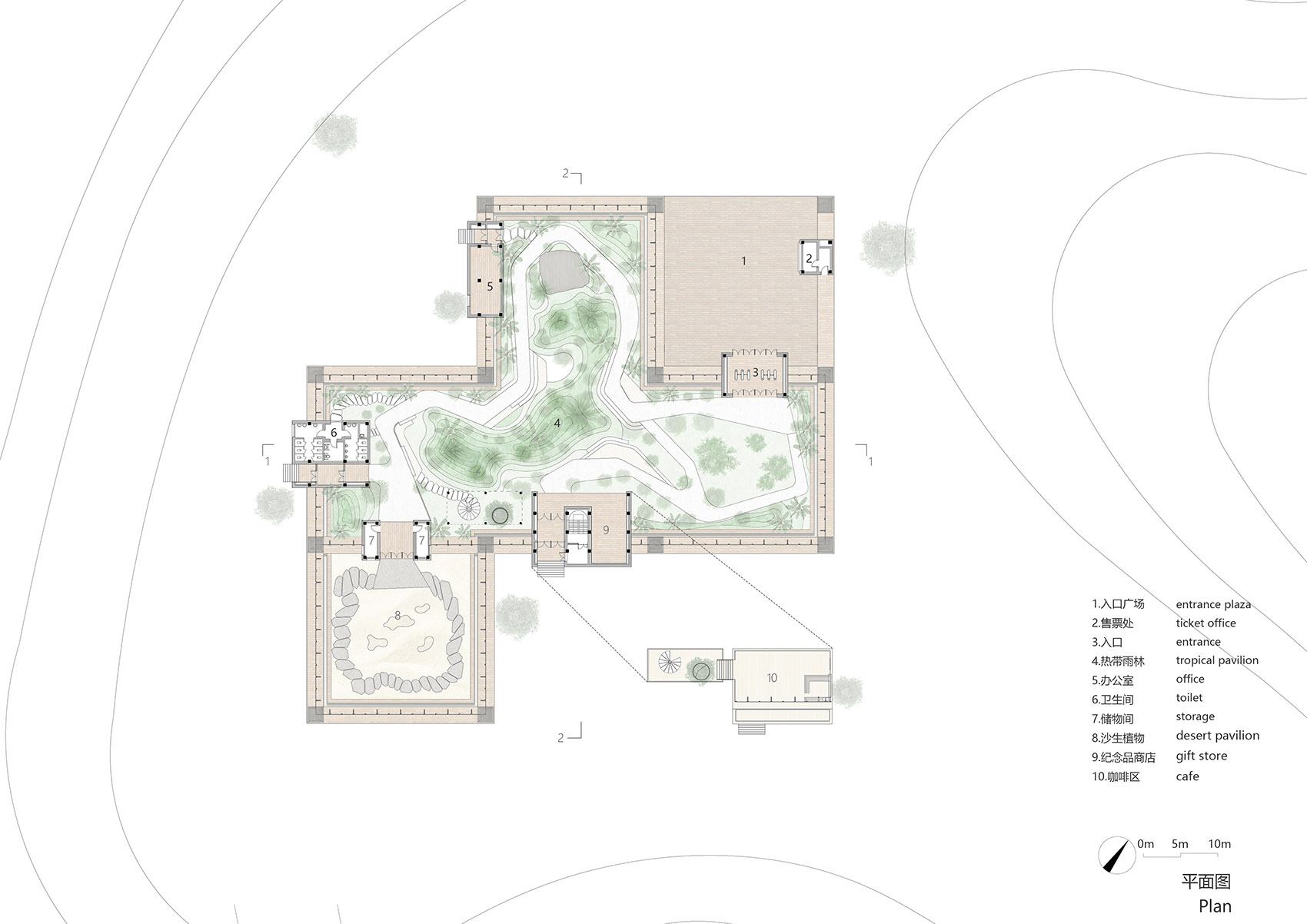 Hengshui Botanical Garden Greenhouse Exhibition Hall Interval Architects