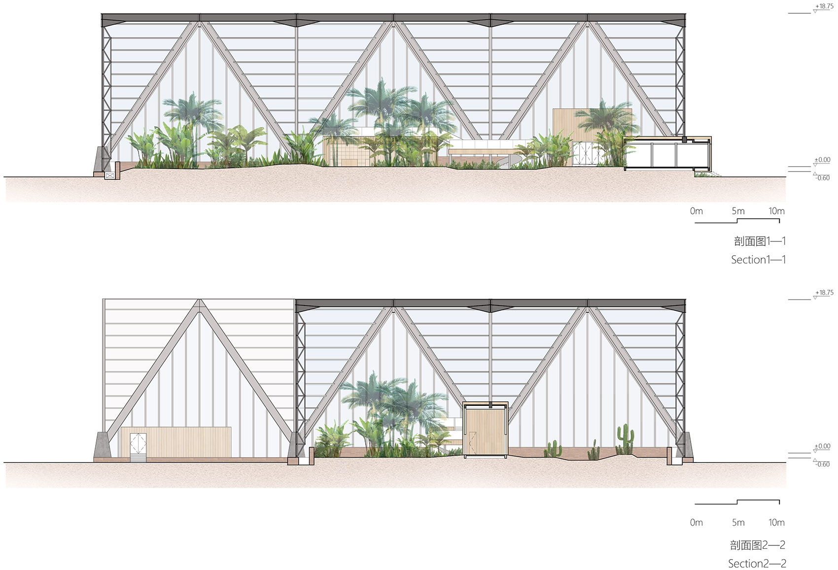 Hengshui Botanical Garden Greenhouse Exhibition Hall Interval Architects