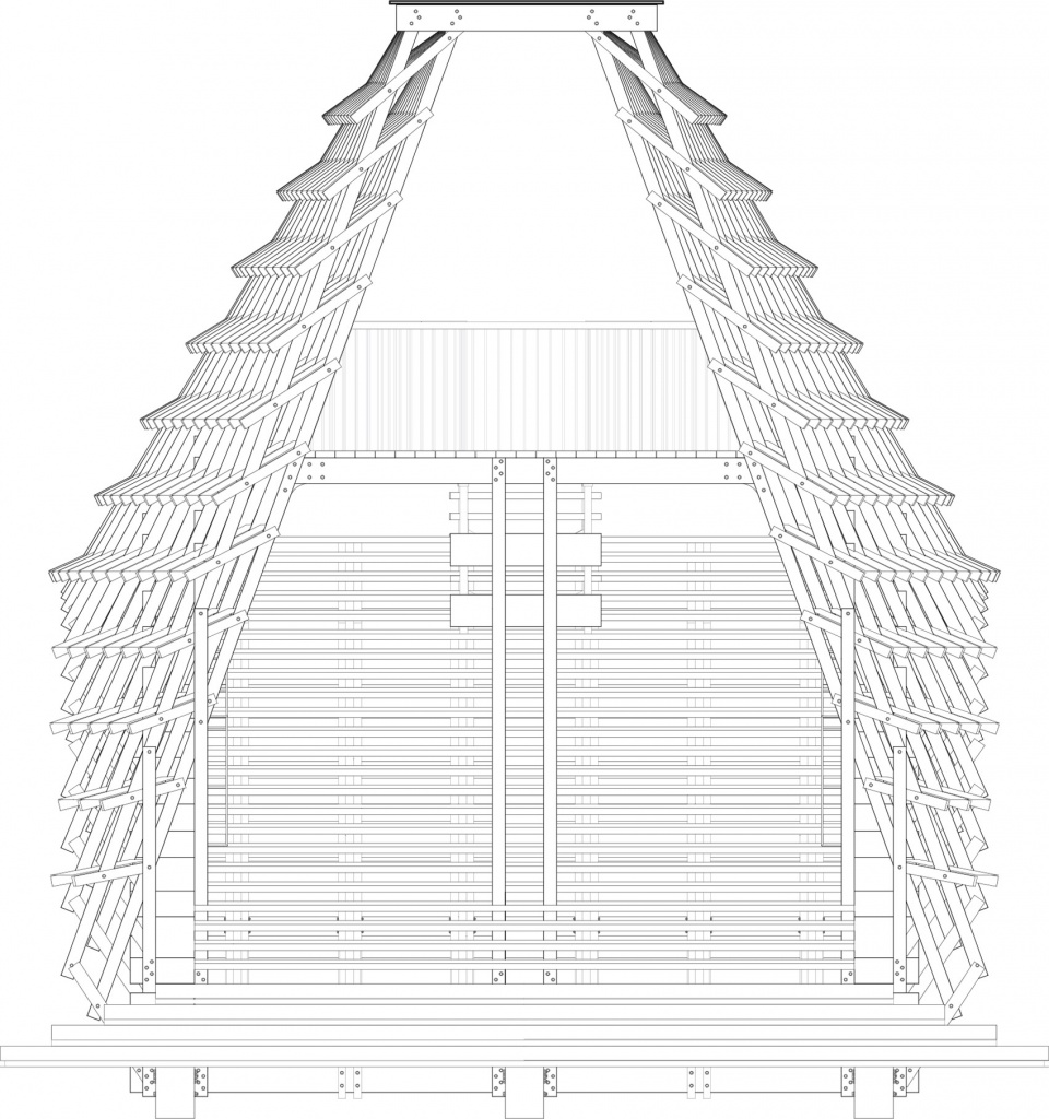 Timber Bridge in Gulou Waterfront LUO studio