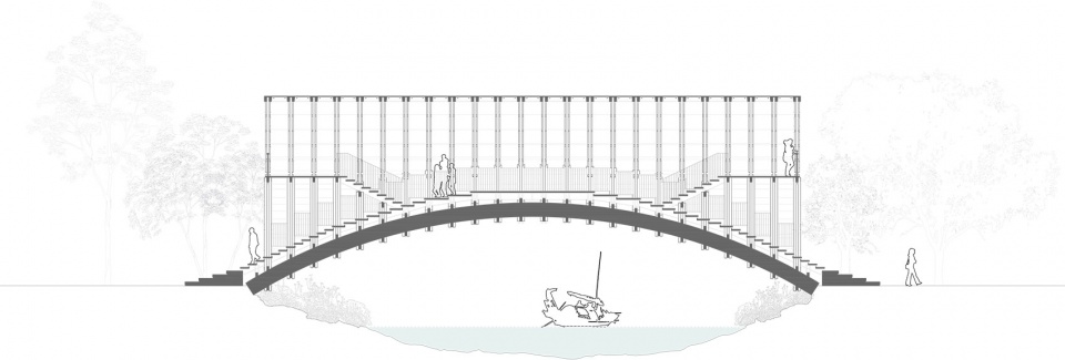 Timber Bridge in Gulou Waterfront LUO studio