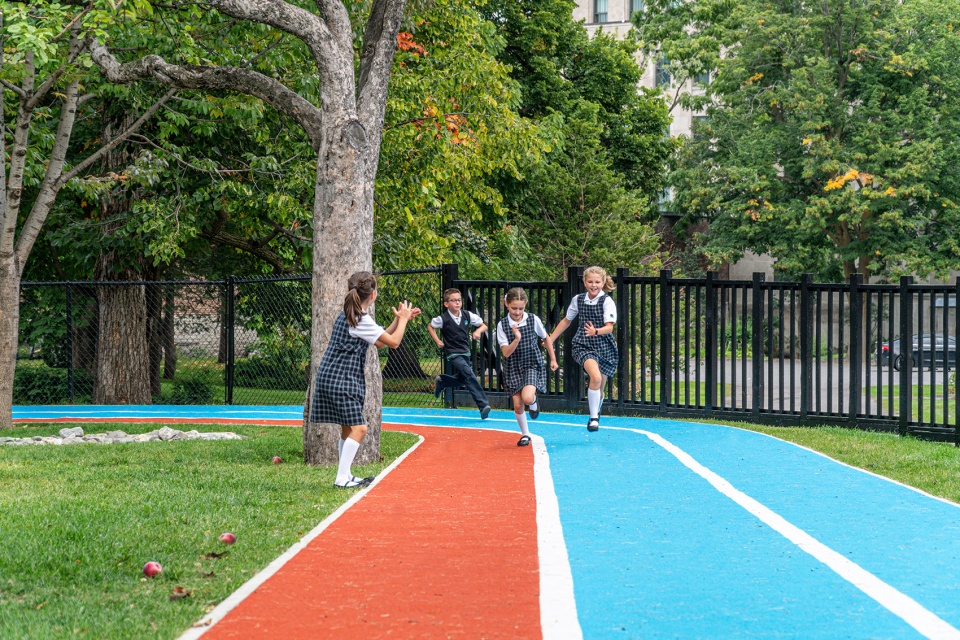 the ursuline school playground by evoq architecture