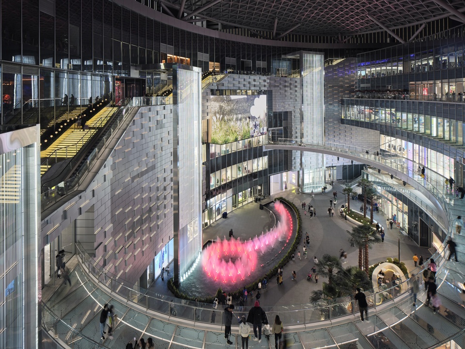 nanjing jiangbei wondercity shopping center hanging waterfall musical fountain by crazywater