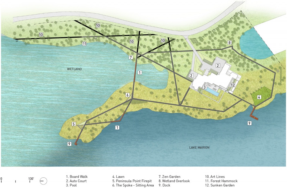 2020 asla residential design award of honor lake marion residence connecting art and ecology coenpartners