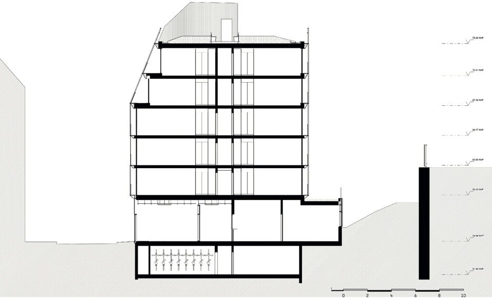 mixed use building rue castagnary by tank