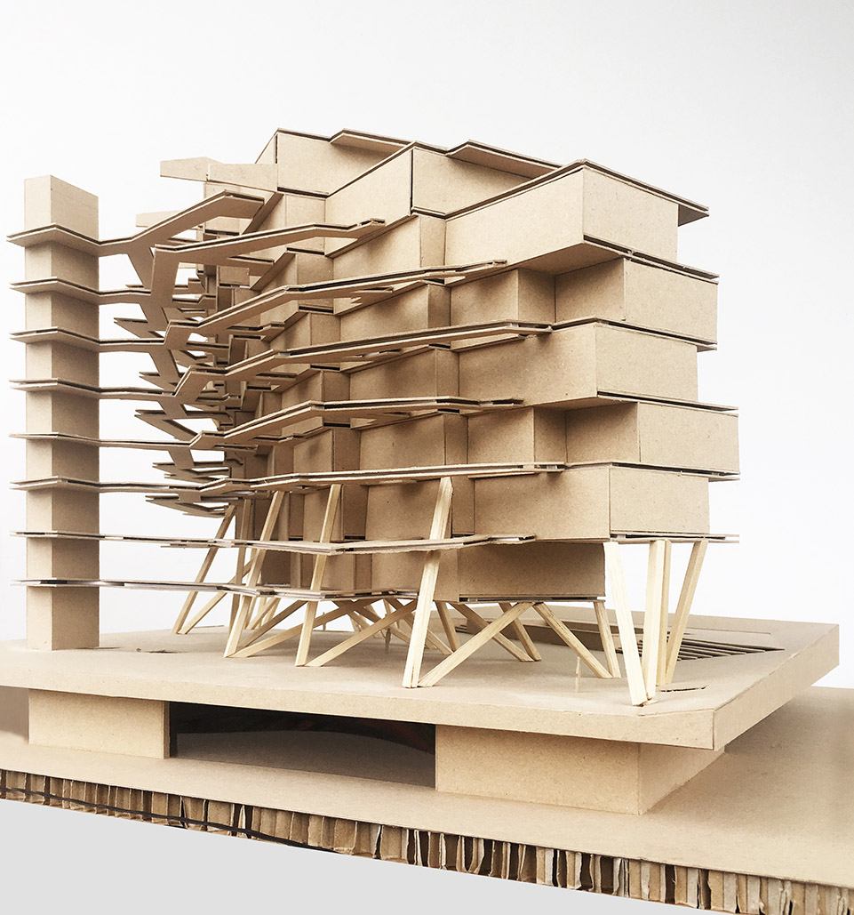 Le bâtiment descendant l’escalier by ELASTICOFarm - 谷德设计网