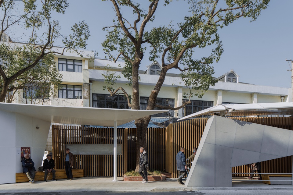 white tangram micro renovation of east china formal university no 1 village residential quarter entrance china by atelier diameter