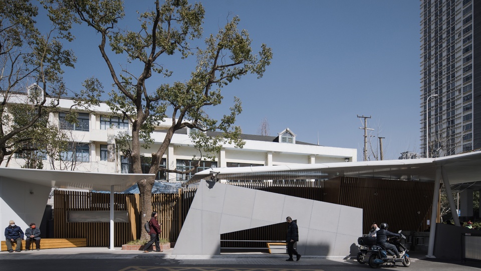 white tangram micro renovation of east china formal university no 1 village residential quarter entrance china by atelier diameter