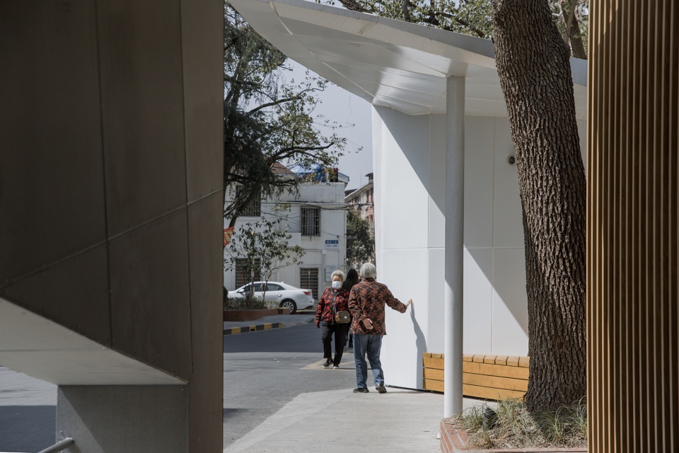 white tangram micro renovation of east china formal university no 1 village residential quarter entrance china by atelier diameter