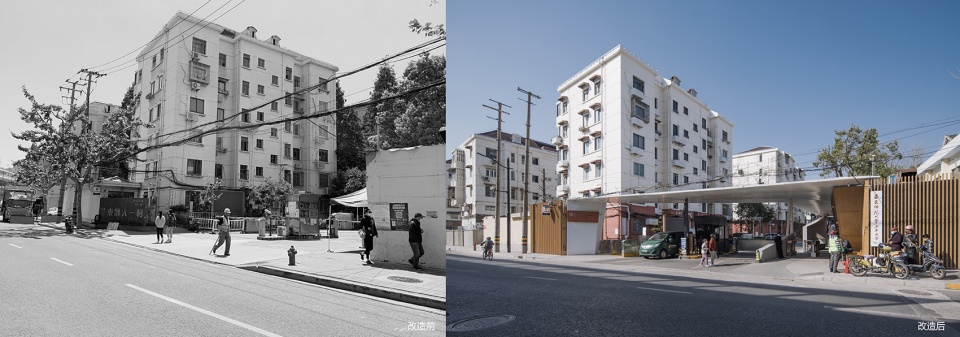 white tangram micro renovation of east china formal university no 1 village residential quarter entrance china by atelier diameter