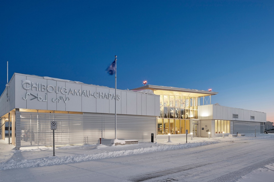 a new terminal building for the chibougamau chapais airport canada by evoq artcad in joint venture