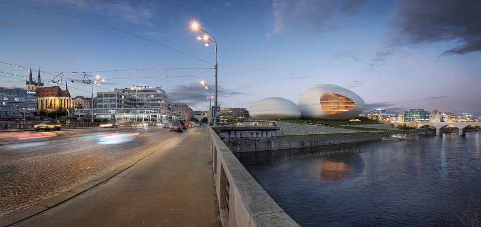 big won the competition for the pragues vltava philharmonic hall