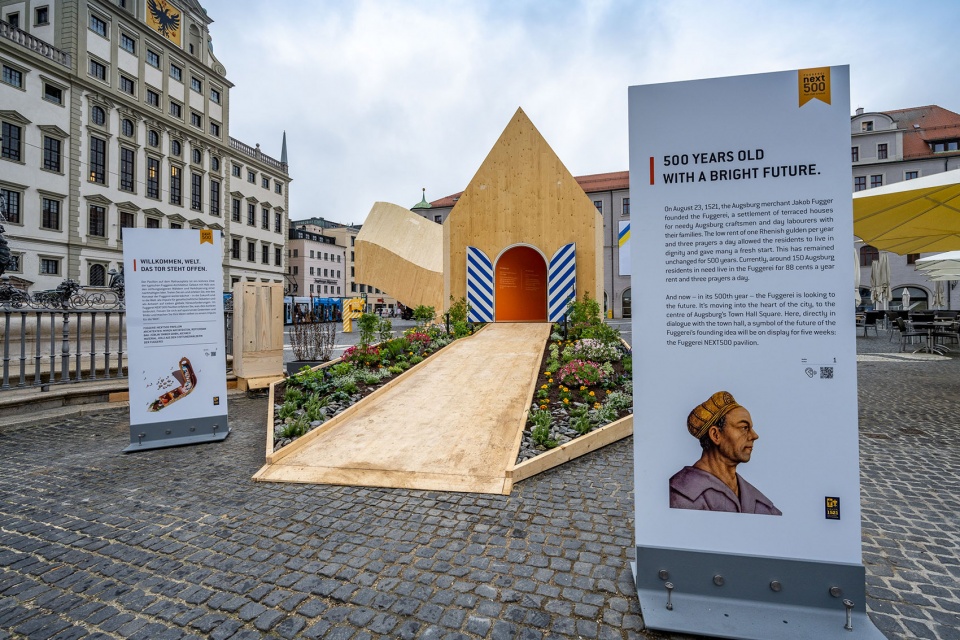 fuggerei next500 pavilion and three proposals for fuggerei of the future mvrdv