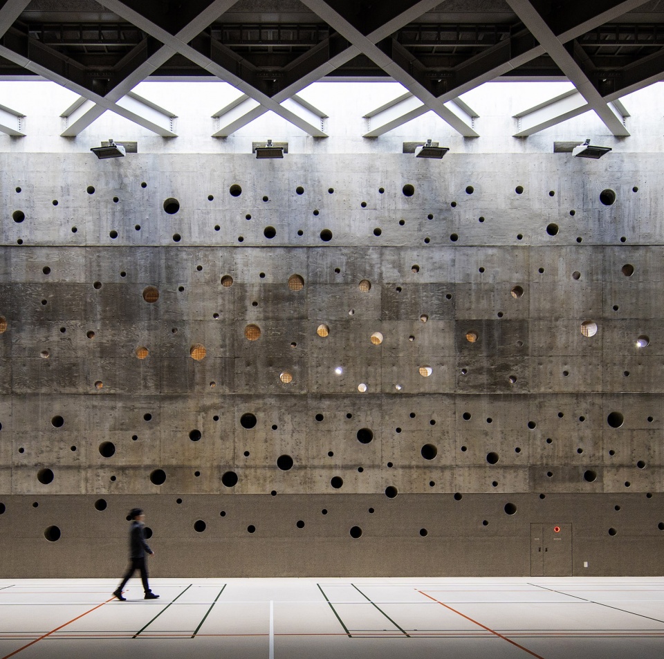 waseda university honjo senior high school gymnasium by nikken sekkei ltd