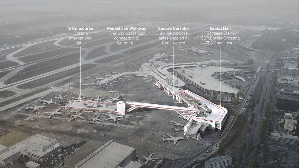 international arrivals facility at seattle tacoma international airport som