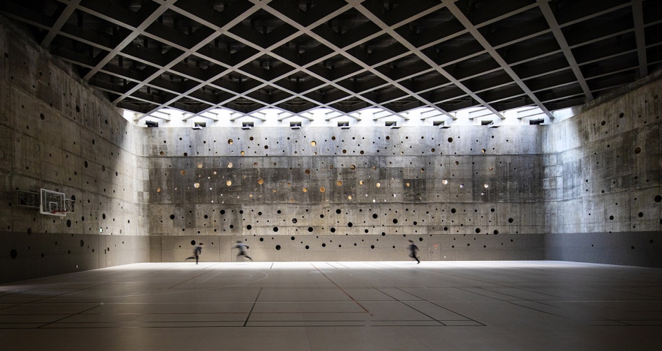 waseda university honjo senior high school gymnasium by nikken sekkei ltd