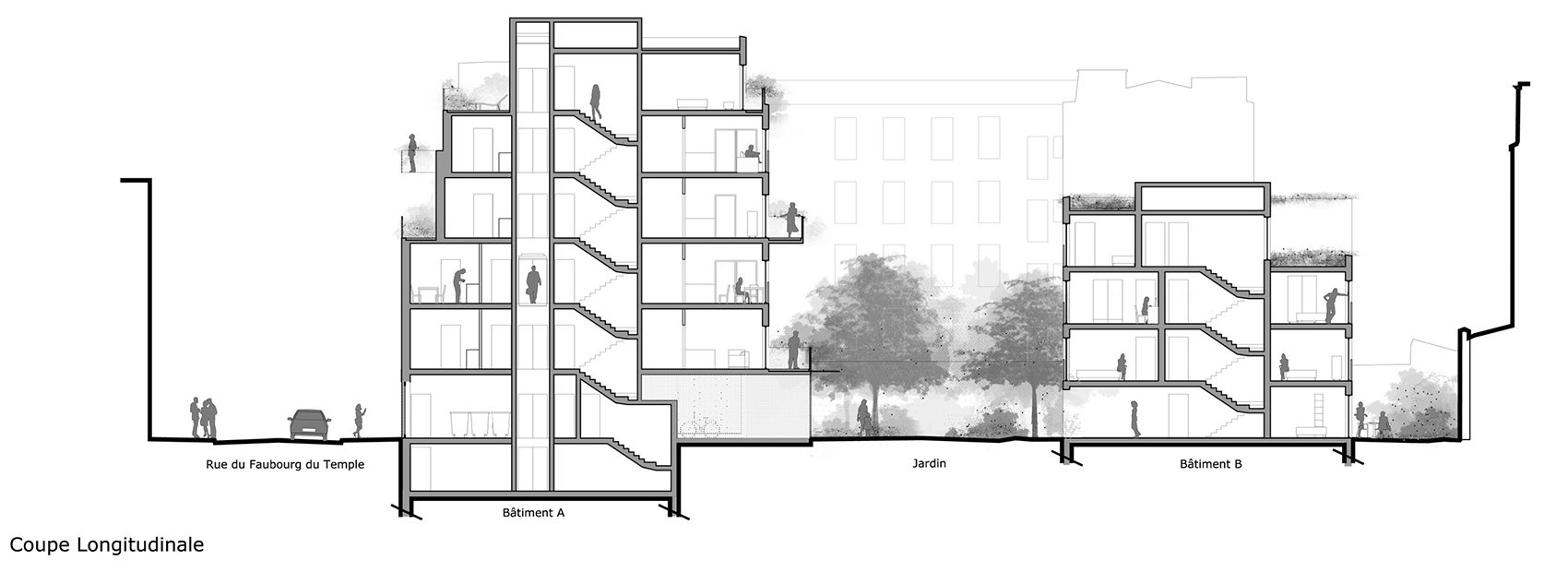 street and garden paris by rh architecture