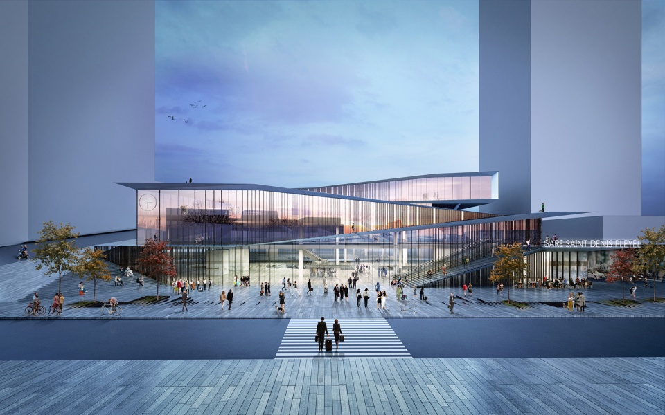 saint denis pley emblematic train station by kengo kuma associates