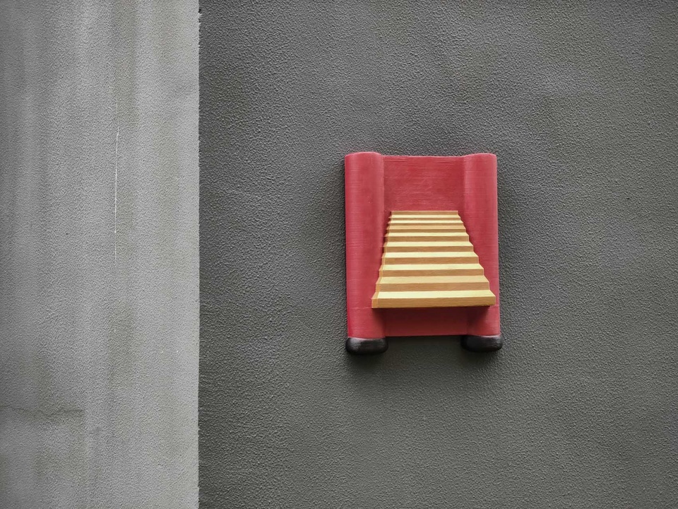the wall installation fictional landscape by wang shixiong
