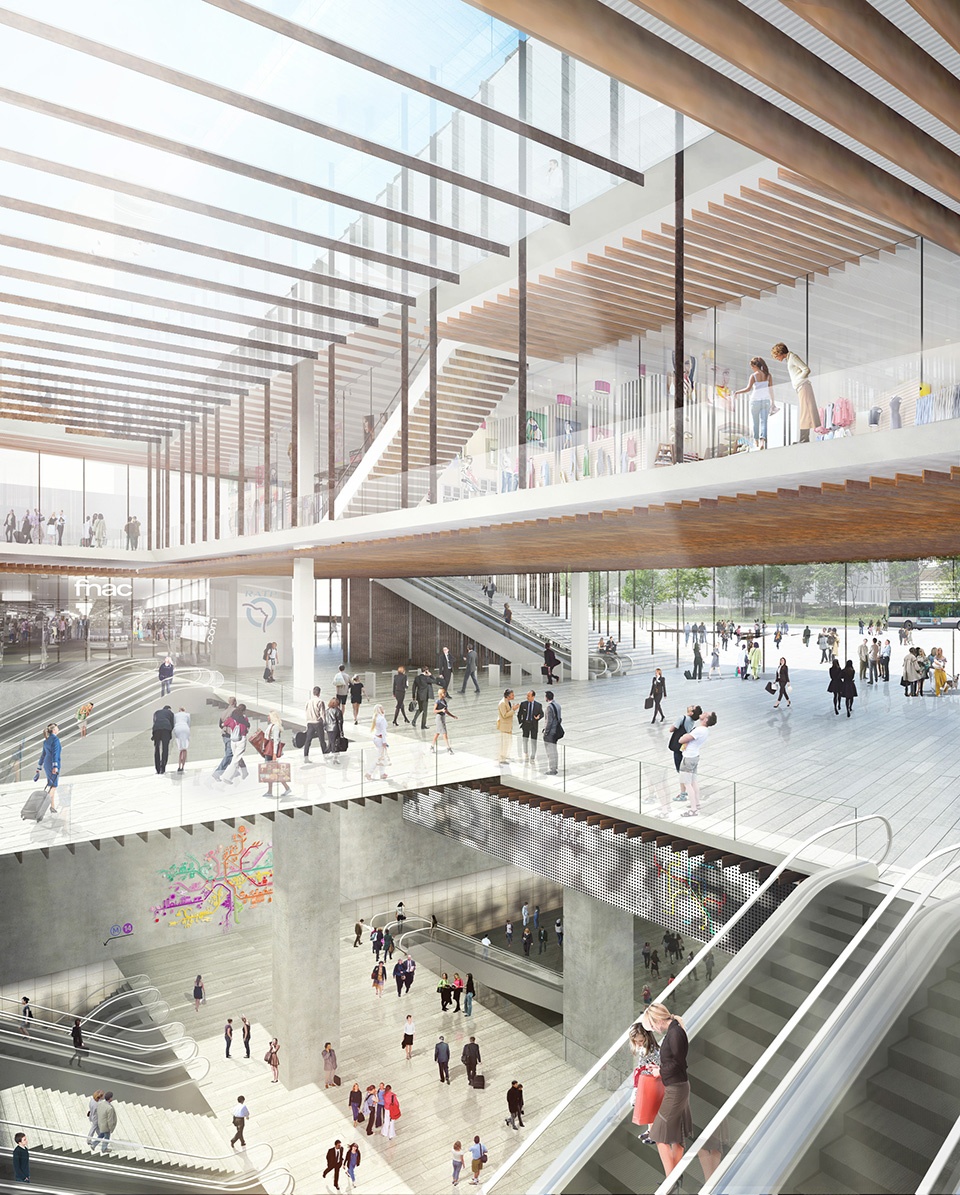 saint denis pley emblematic train station by kengo kuma associates
