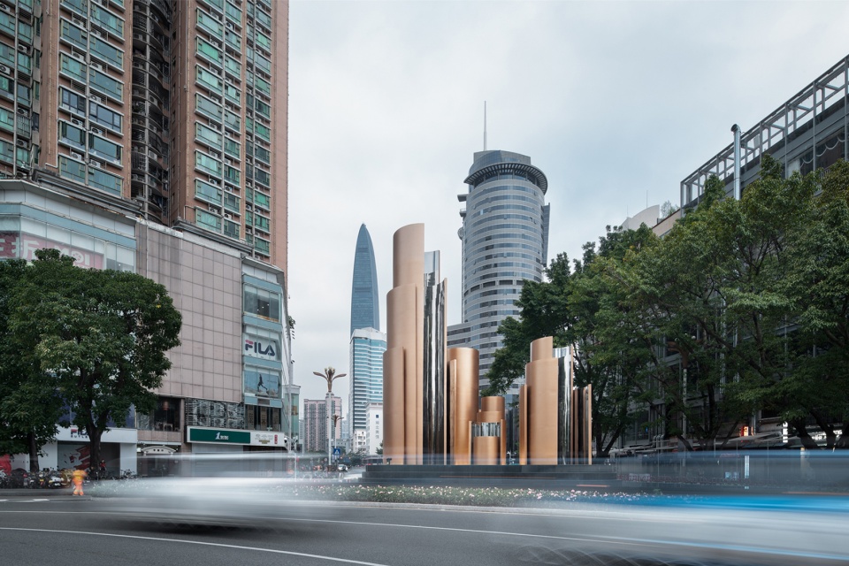 a kinetic sculpture in luohu shenzhen china by meng architects