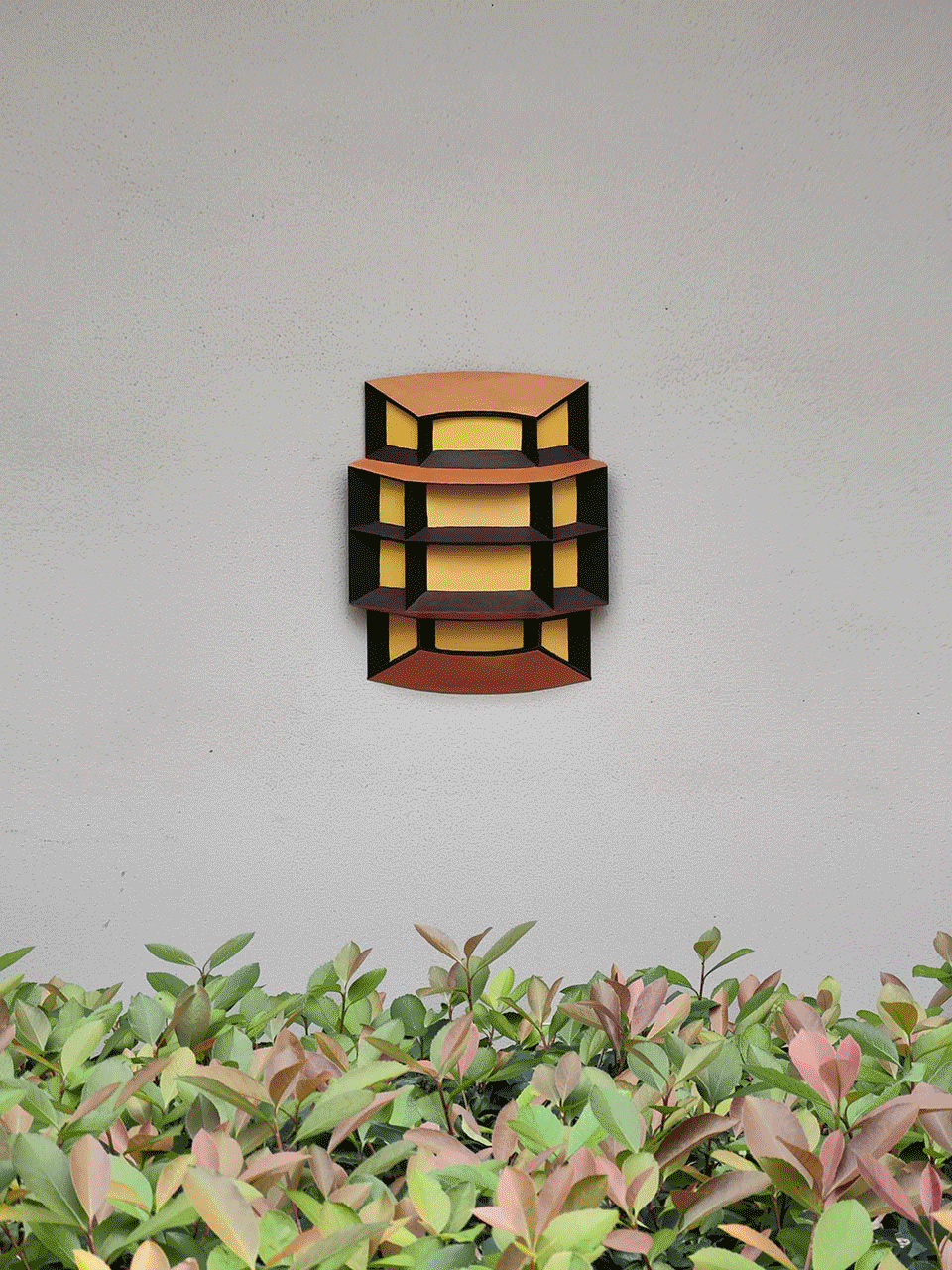 the wall installation fictional landscape by wang shixiong