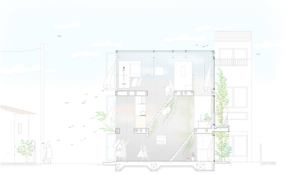 scenery scooping house by not architects studio