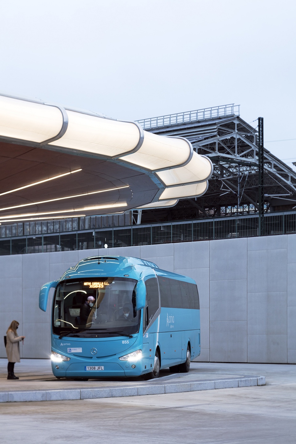bus station integrated in the santiago de compostela intermodal station by idom