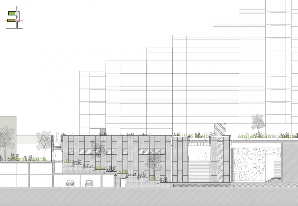restructuring of the vieux pont de sevres public passageways and climbing complex by atelier du pont