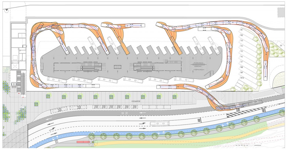 bus station integrated in the santiago de compostela intermodal station by idom
