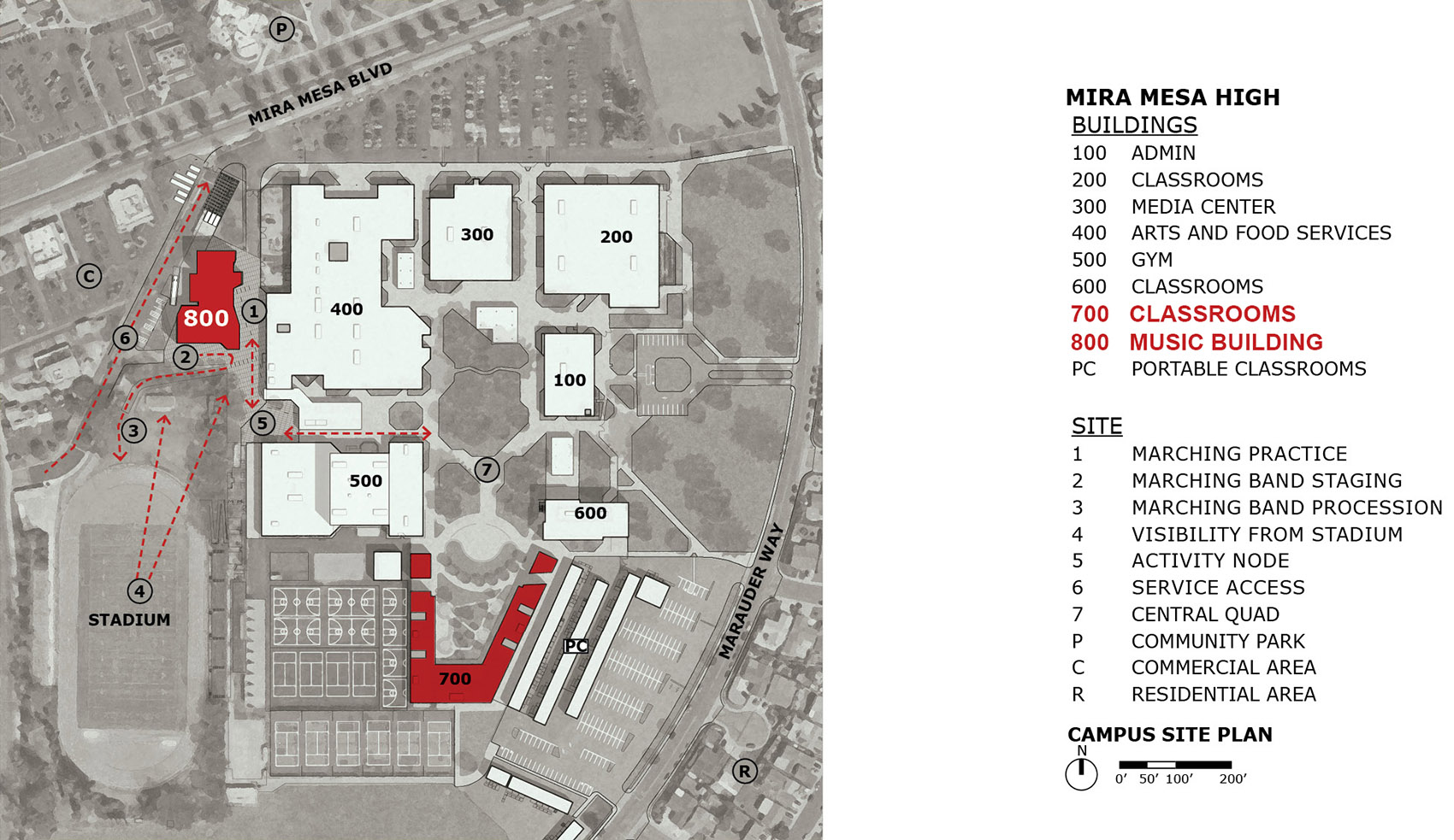 Mira Mesa High School, New Classrooms And Music Building by Architects