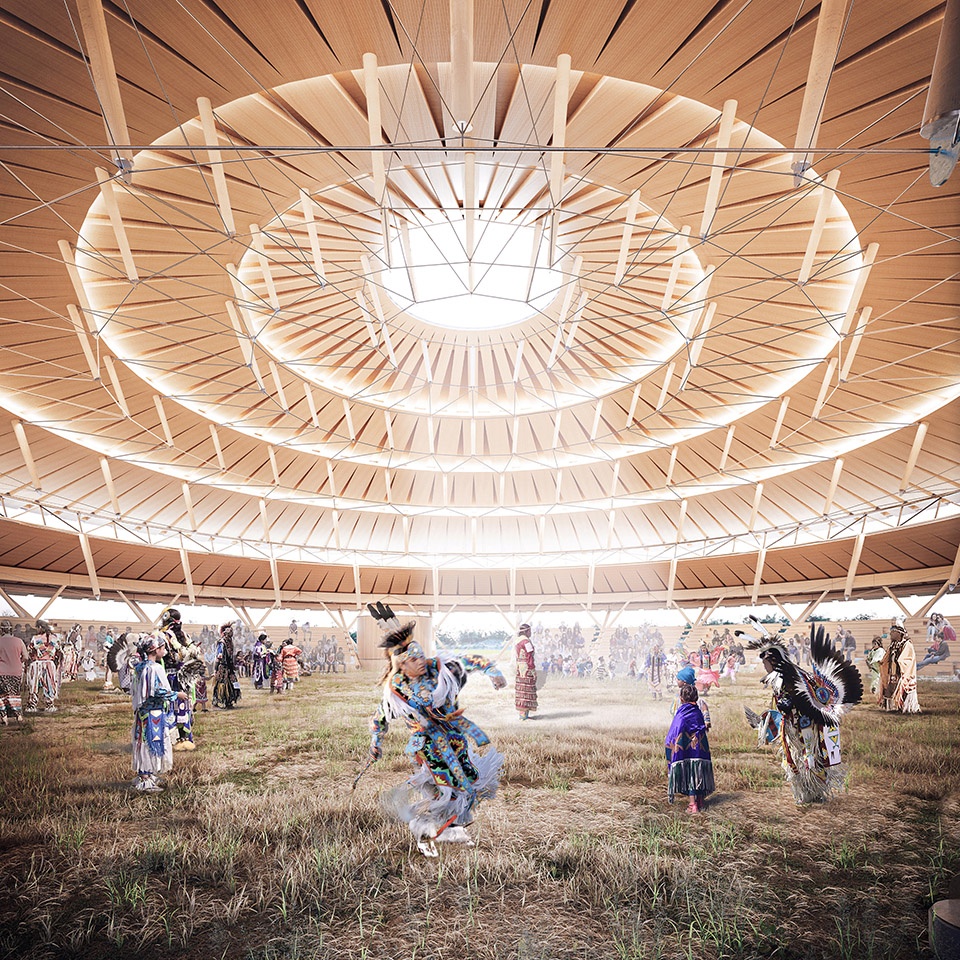 Muscowpetung Powwow Arbour by Oxbow Architecture Inc. Richard Kroeker