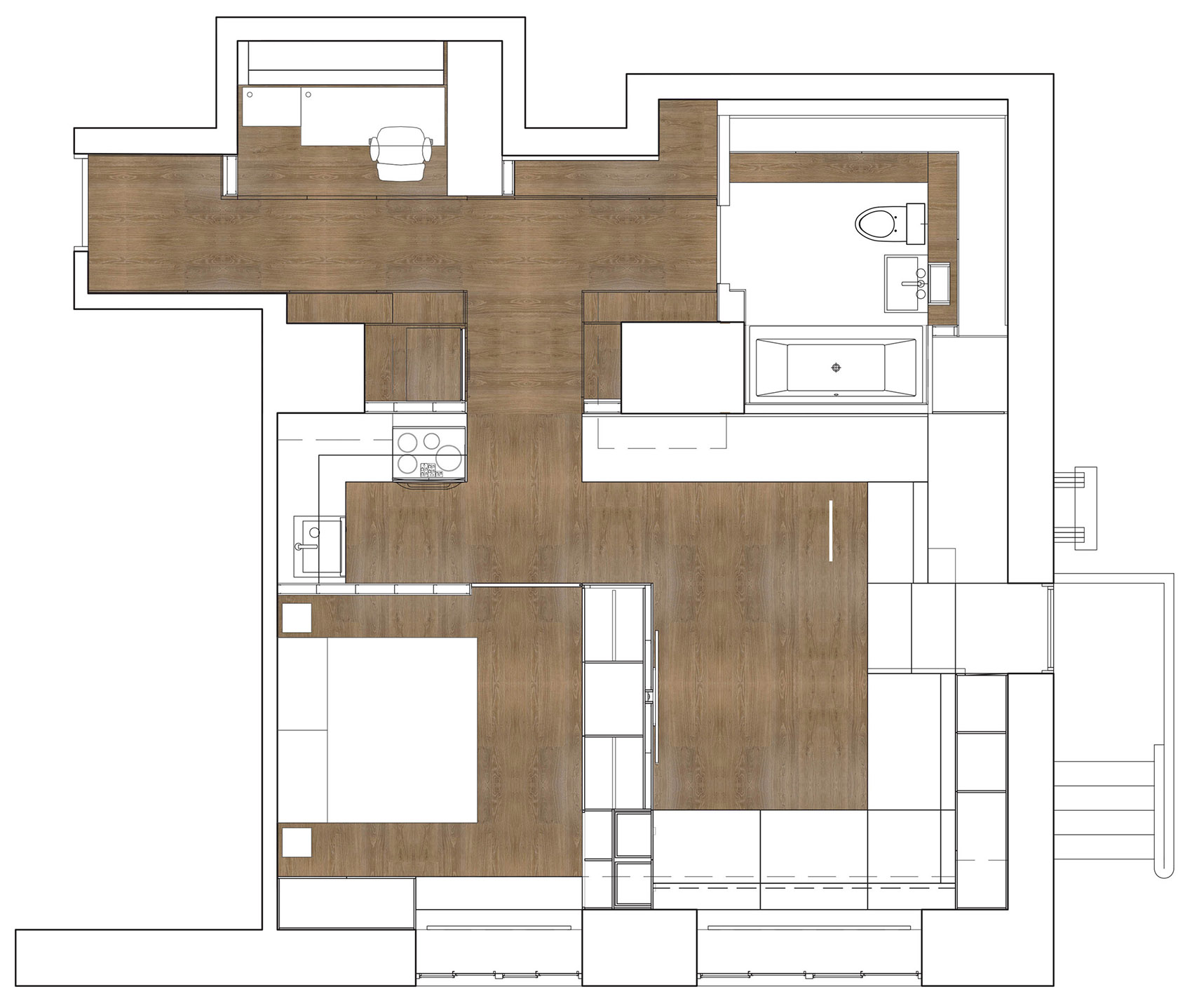 transformable manhattan apartment by martin hopp architect