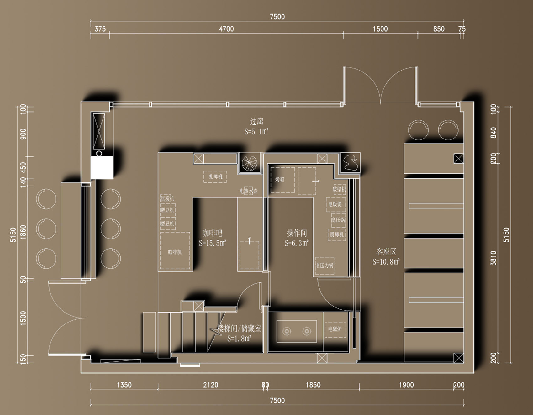 Two Guys Coffee Shop Shejin Space Design Office