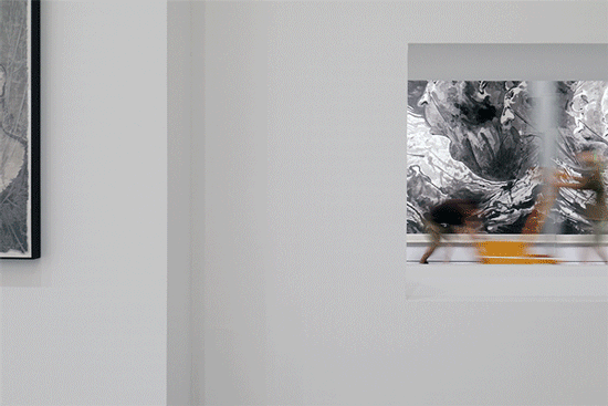 exhibition design of wonderland fang lijun ink painting by swallowtail design