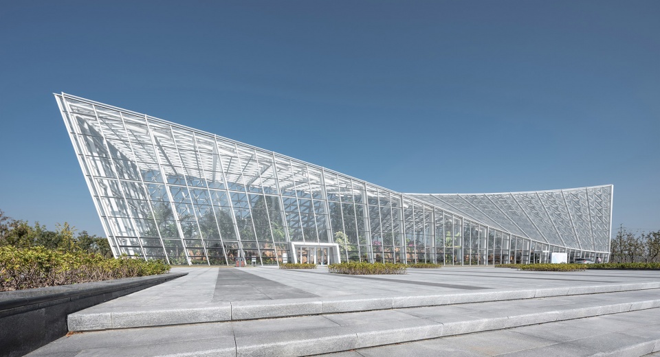 greenhouse of nantong botanical garden by gen architects