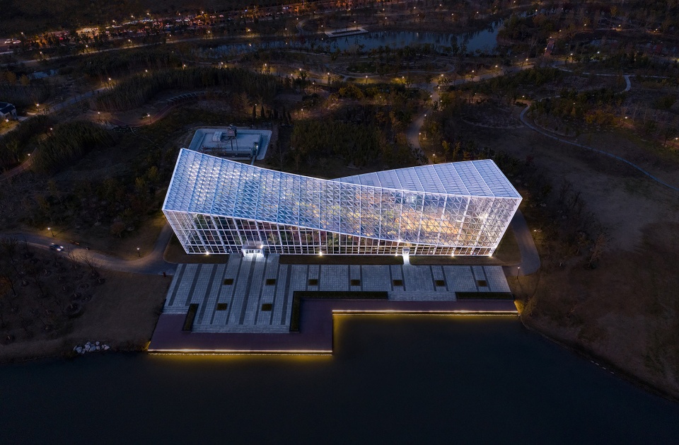 greenhouse of nantong botanical garden by gen architects