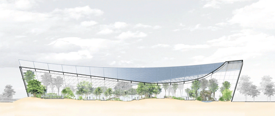 greenhouse of nantong botanical garden by gen architects